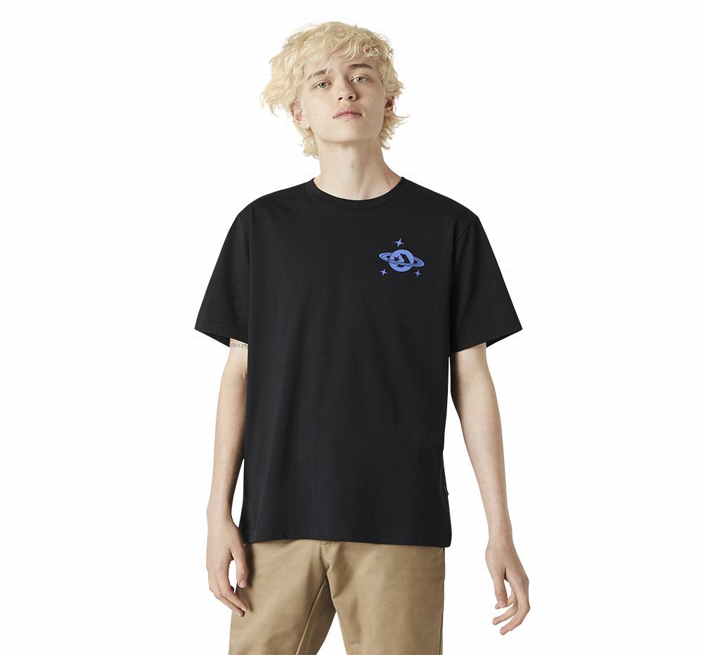 Camiseta Converse Planet Hoop Homem Pretas 238906DFL